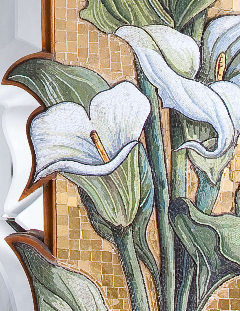 Art Nouveau Micro-Mosaic Asymmetrical Mirror For Sale 3