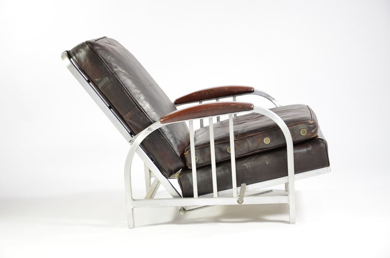 Aluminum Art Deco Reclining Lounge Chair by Goodform