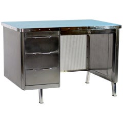 Used Polished Steel Desk by General Fireproofing
