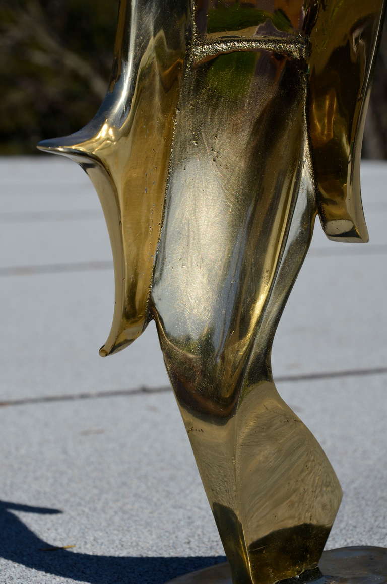 Brass Geisha Statue In Good Condition In Oakland, CA