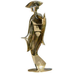 Brass Geisha Statue