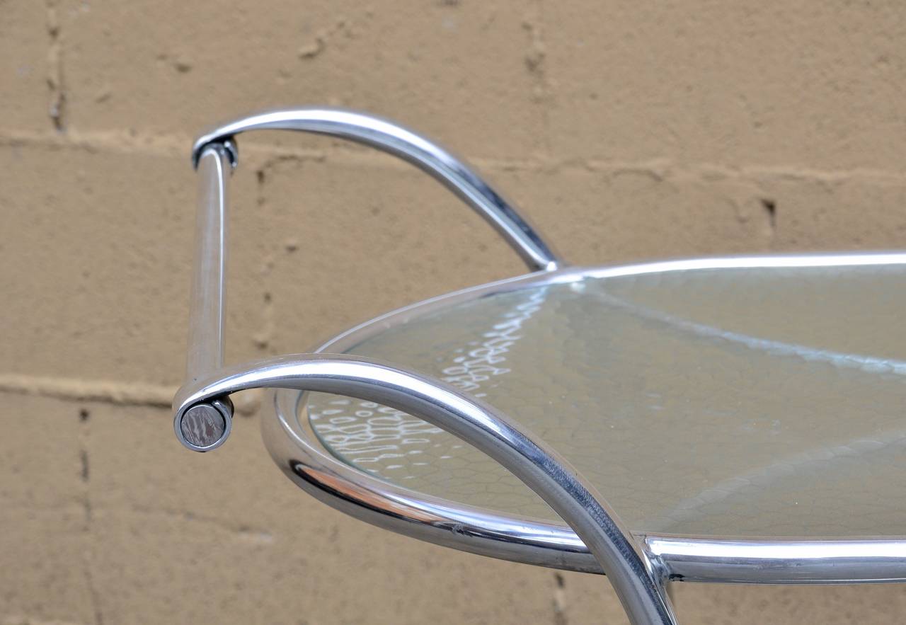 Polished Aluminum Bar Cart by Brown Jordan In Excellent Condition For Sale In Oakland, CA