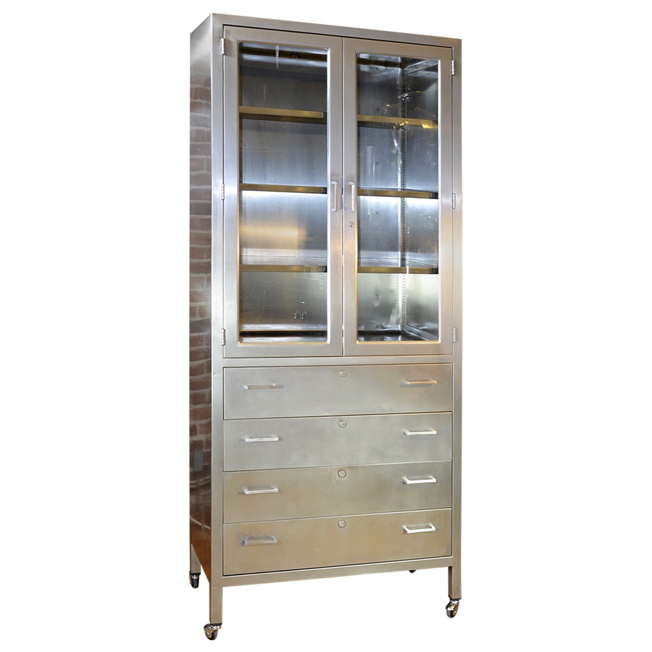 Classic Stainless Steel Lockdown Cabinet For Sale