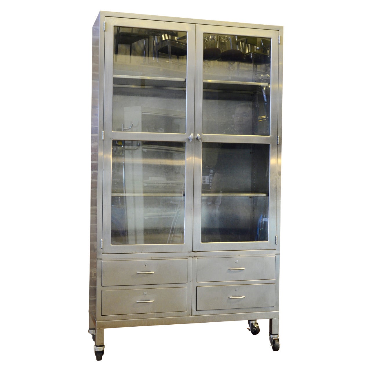 Classic Stainless Steel Display Cabinet For Sale