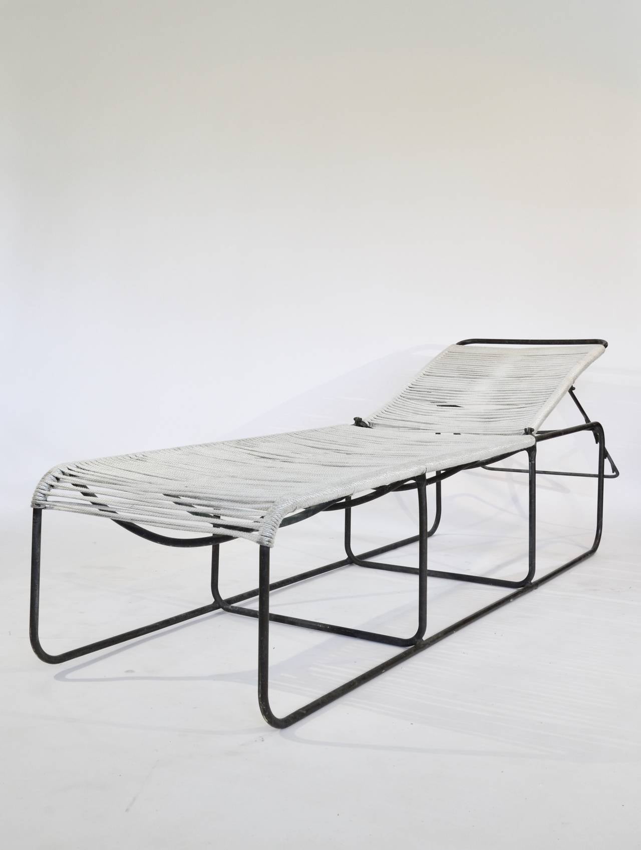 Bronze and Rope Chaise Lounges by Kipp Stewart In Good Condition In Oakland, CA