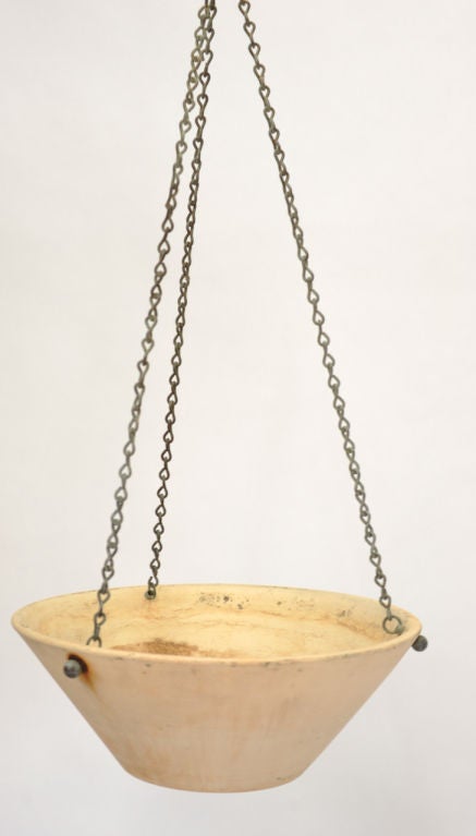 1960's Architectural Pottery Bisque Hanging Planter