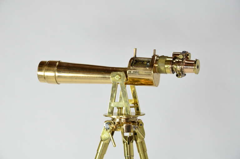 Mid-20th Century Impressive WWII Bronze Telescope and Tripod For Sale