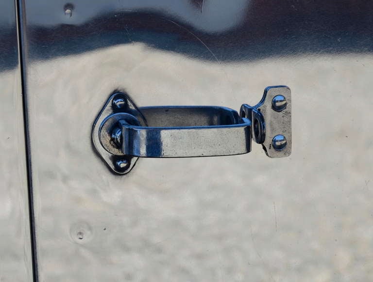 Mid-20th Century Stylish Polished Aluminum 3 Door Locker