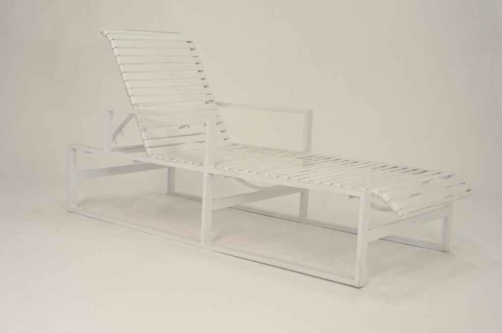 A Pair of Aluminum Architectural Chaise Lounges
