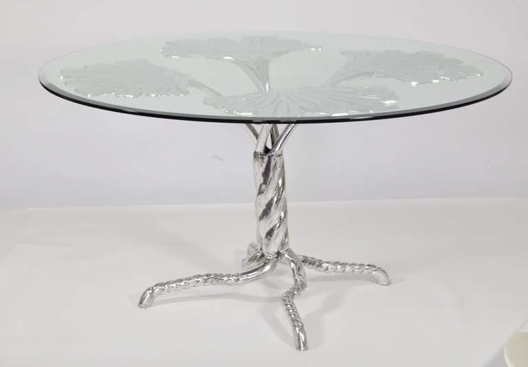 Late 20th Century Fabulous Cast Aluminum Table For Sale