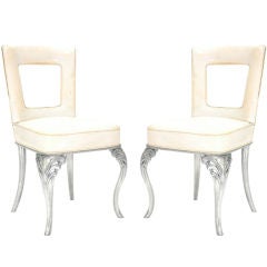 A Pair Handsome Grotto Chairs with Cut Out Backs