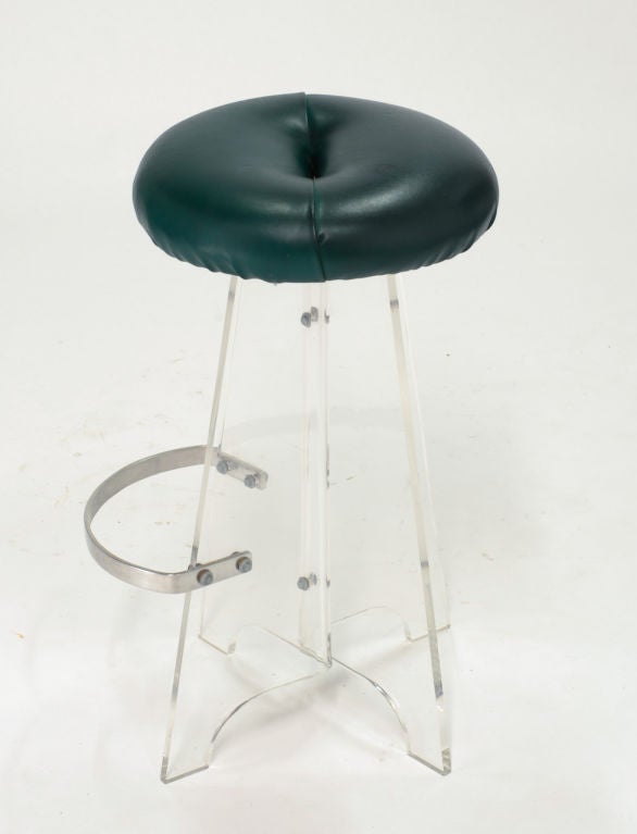 A Pair of Lucite Bar Stools