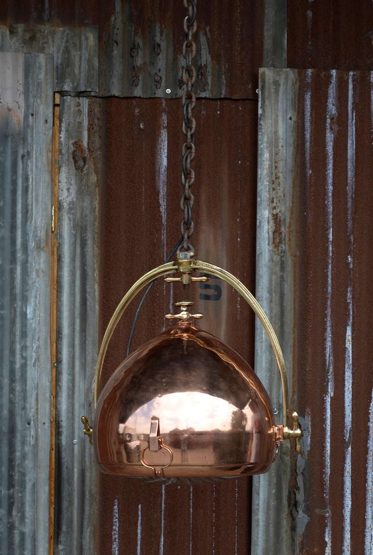 Mid-20th Century G.E. Copper Hanging Fixture