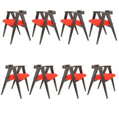 A set of Eight Alan Gould Compass Chairs