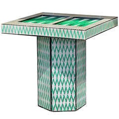 Vintage Chic Lacquered Backgammon Table
