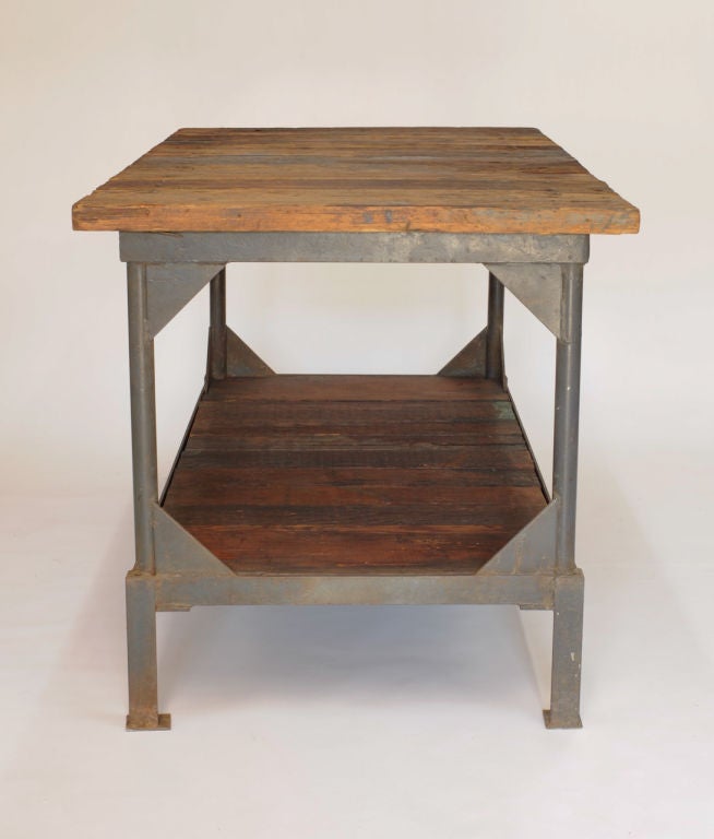 Mid-20th Century Industrial Work Table