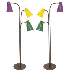 Pair Colorful Mid Century Floor Lamp's
