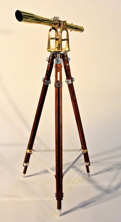 Brass Telescope on Wood Tripod 2