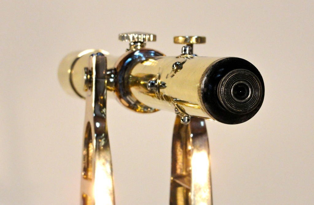 Brass Telescope on Wood Tripod 6