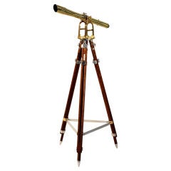 Used Brass Telescope on Wood Tripod