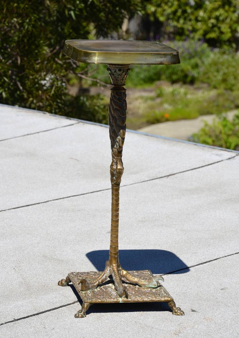 Mid-20th Century Cast Brass Ostrich Leg Table