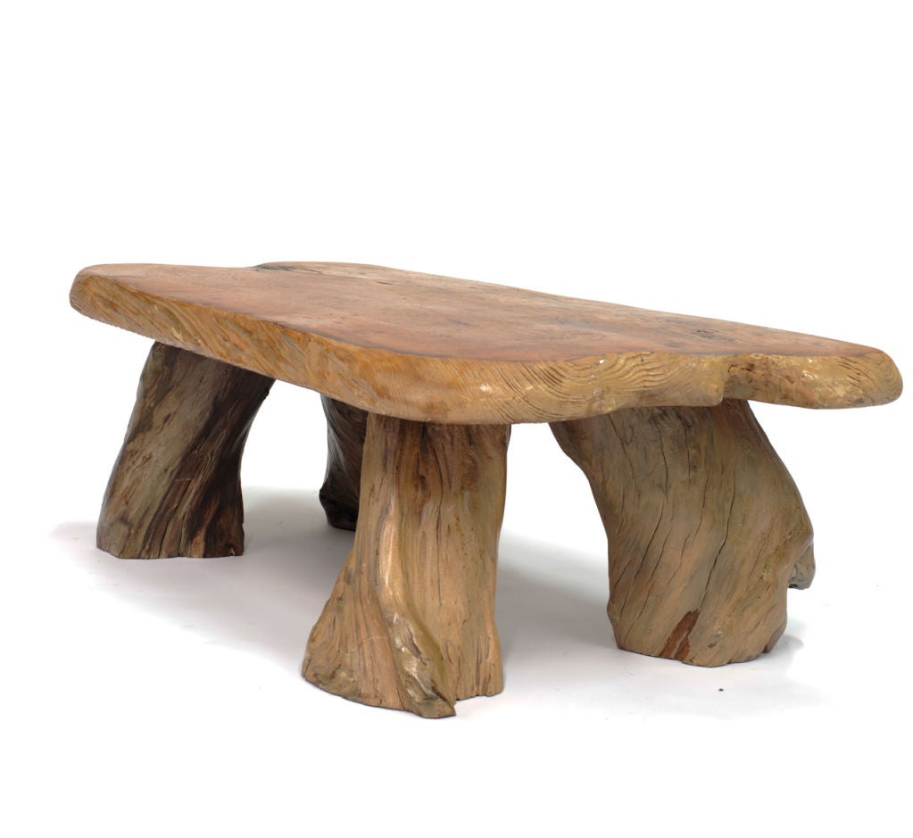 Rustic Burl Root Table with Slab Top