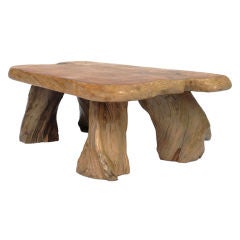 Rustic Burl Root Table with Slab Top