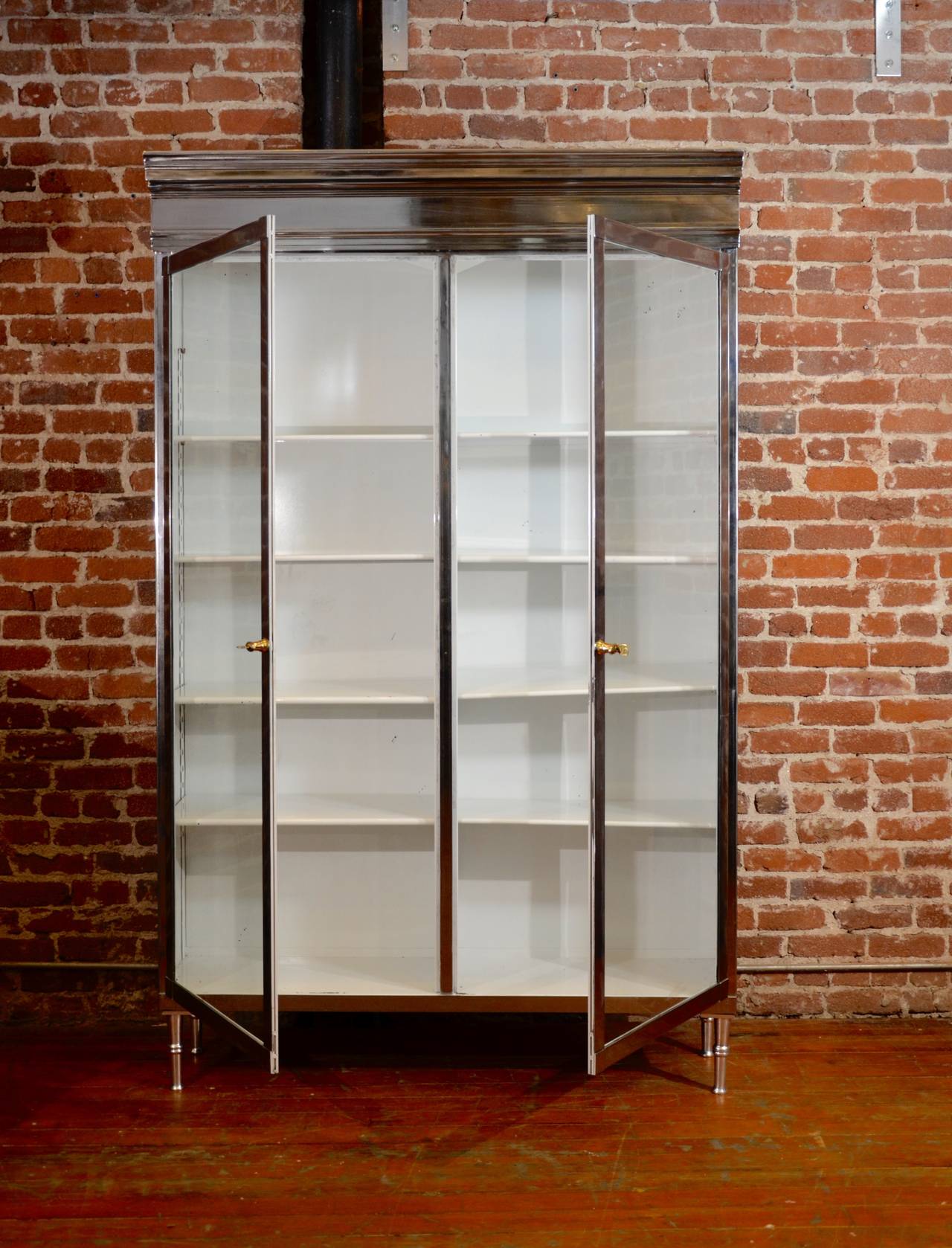 Exceptional Polished Steel Medical Cabinet For Sale 2