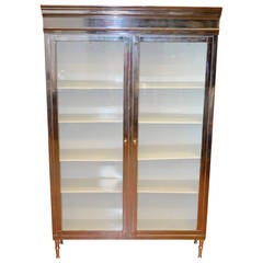Exceptional Polished Steel Medical Cabinet