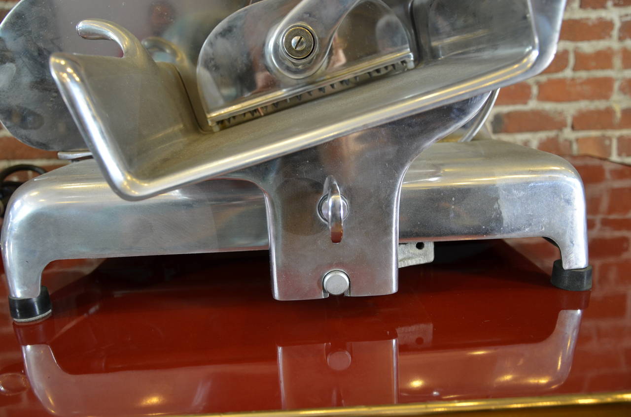 Industrial Hobart Model 410 Streamliner Slicer Polished Aluminum For Sale