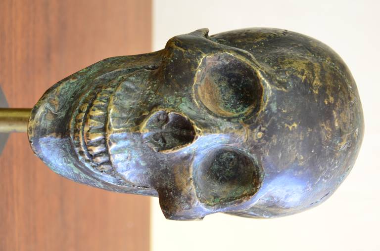Decorative Bronze Skull Sculpture In Good Condition In Oakland, CA
