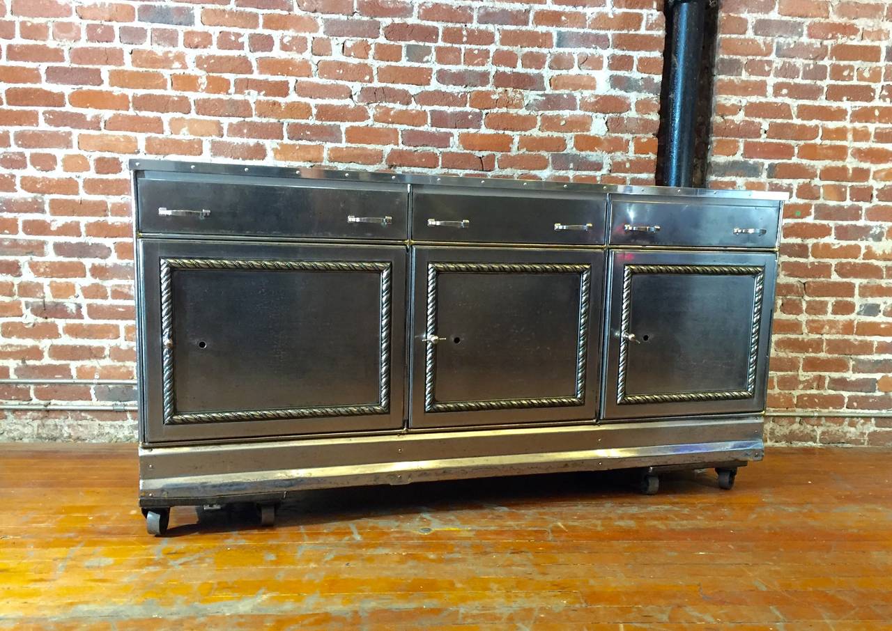 Antique Polished Steel Cedenza In Good Condition For Sale In Oakland, CA