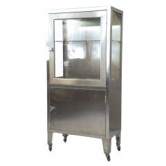 Vintage Stainless Steel Medical Cabinet