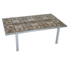 Vintage Tile Top Cocktail Table by Ox Art
