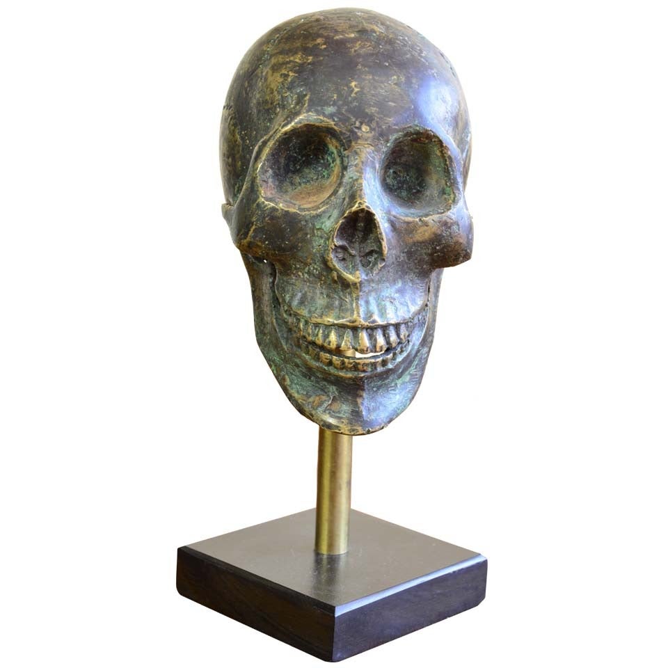 Decorative Bronze Skull Sculpture