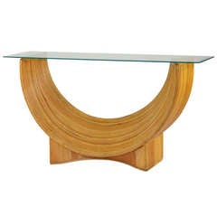Unusual Rattan Console Table