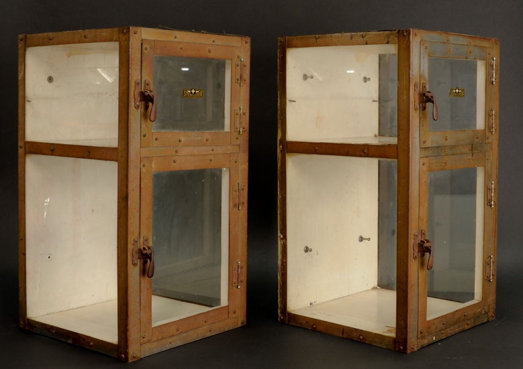 A Pair of Sterilizer Wall Mounted Medical Cabinets