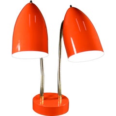 Vibrant Orange Gooseneck Desk Lamp