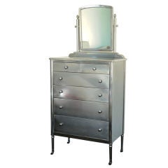 Polished Steel Chest of Drawers By Simmons