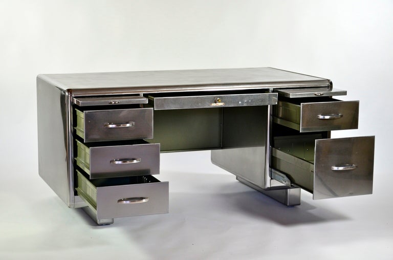 American Steel Executive Desk by Yawman and Erbe