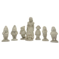 Vintage 3' Snow White and the Seven Dwarfs Garden Statues