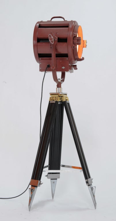 American Spot Light on Wood Tripod by Mole Richardson