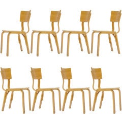 Set of 8 Thonet Dining Chairs in the manner of Alvar Aalto