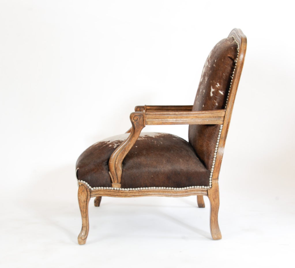 American Pair of Cowhide Queen Ann Chairs