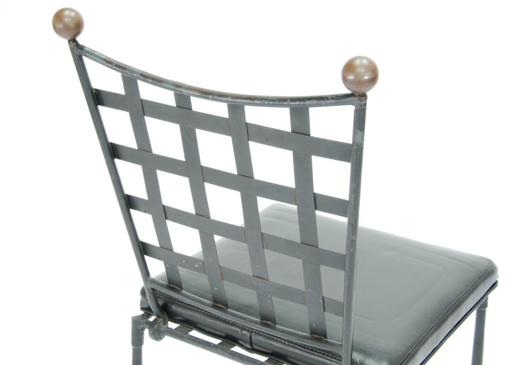 Trio of Iron Bar Stools by John Goode In Good Condition In Oakland, CA