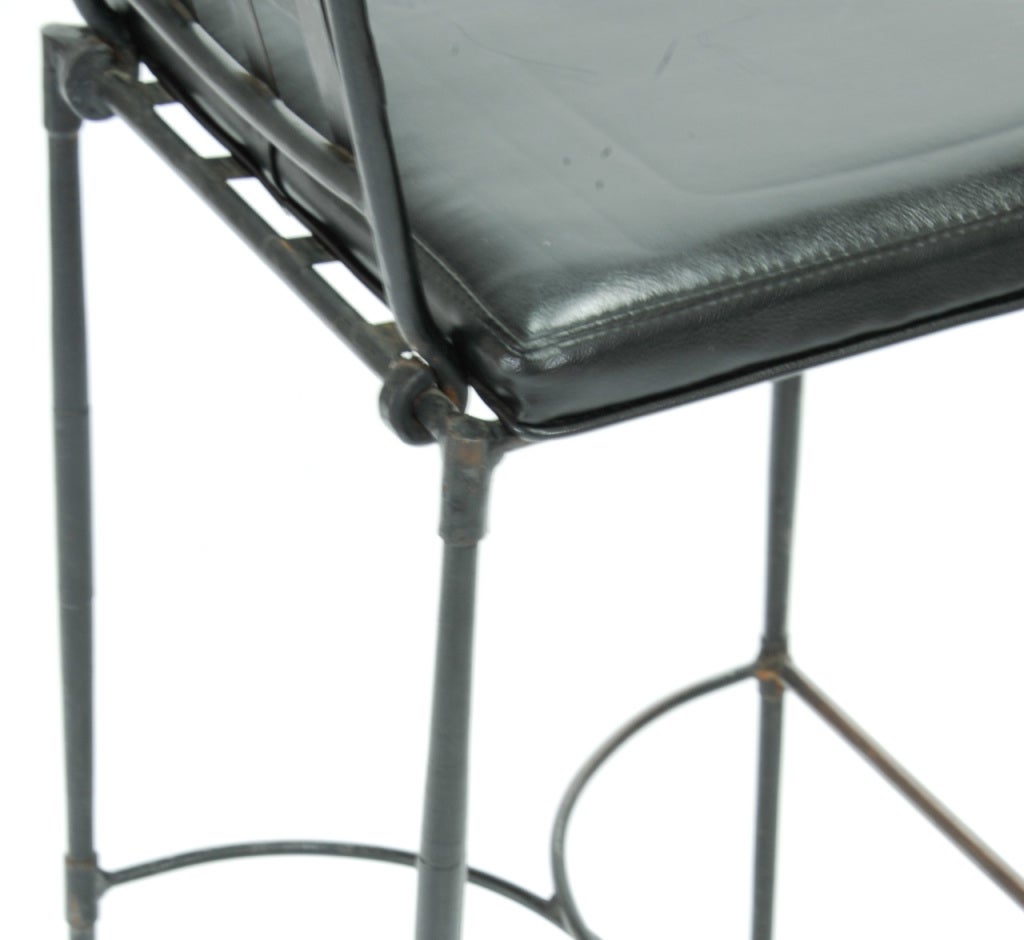 Mid-20th Century Trio of Iron Bar Stools by John Goode