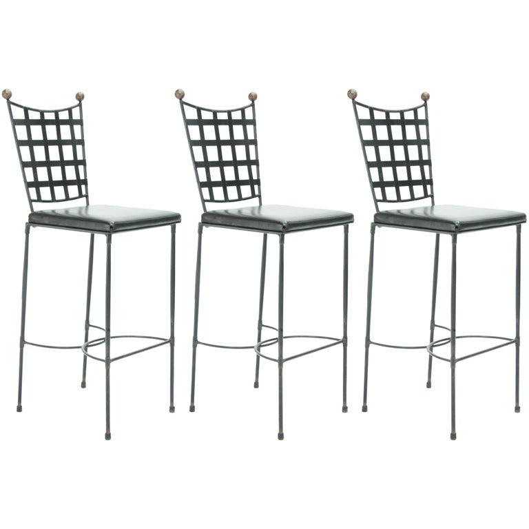 Trio of Iron Bar Stools by John Goode