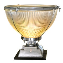 Large Industrial Holophane Glass Desk Lamp