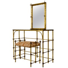 Hollywood Regency Gilt Vanity Set