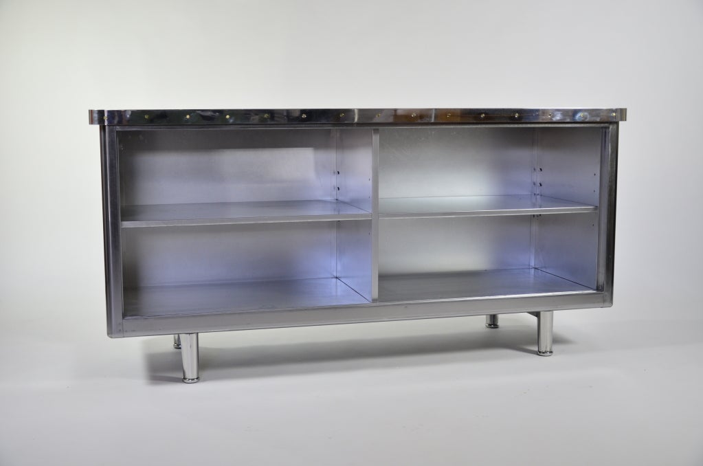 American 1950s Deco Steel Credenza